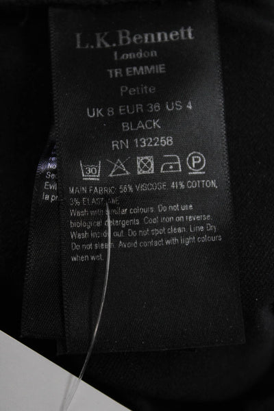 L.K. Bennett Womens Pull On High Rise Skinny Leg Pants Black Cotton Size 4