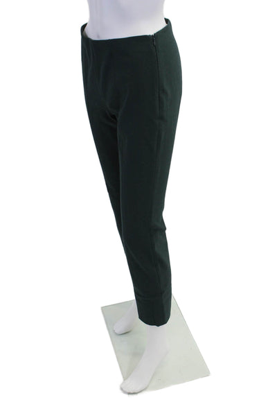 Vince Womens Side Zip High Rise Knit Ankle Leggings Pants Green Cotton Medium