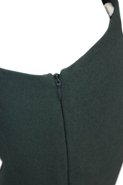Vince Womens Side Zip High Rise Knit Ankle Leggings Pants Green Cotton Medium