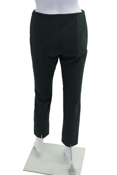 Vince Womens Side Zip High Rise Knit Ankle Leggings Pants Green Cotton Medium