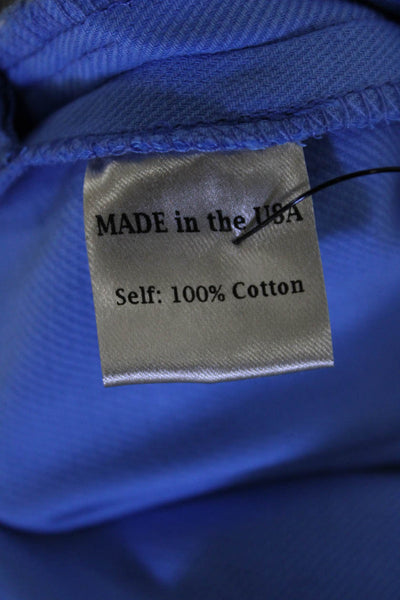 Mayle Womens Cotton Zipped Double Pocket Cropped Pants Light Blue Size 10