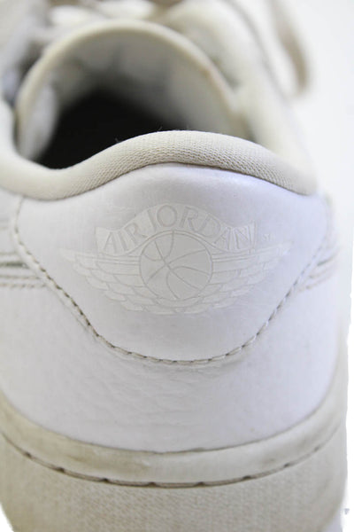 Nike Mens Leather Jordan 1 Retro Low Top Lace Up Sneakers Triple White Size 7
