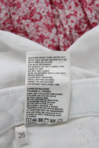 L'Agence Womens Cotton Denim Mid-Rise Five Pocket Skinny Jeans White Size 26