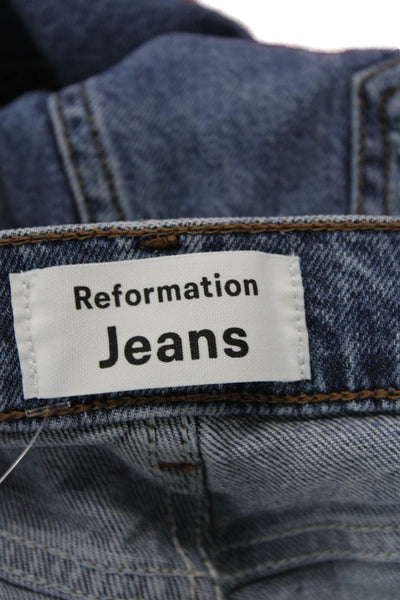 Reformation Jeans Womens Denim Five Pocket Mid-Rise Skinny Jeans Blue Size 25