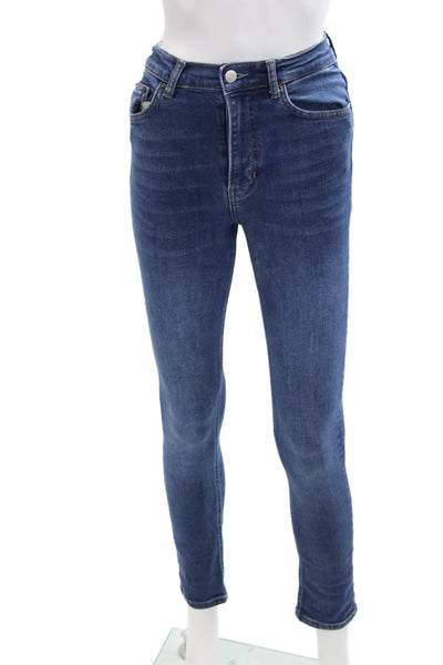 Reformation Jeans Womens Organic Cotton Mid-Rise Skinny Jeans Blue Size 25