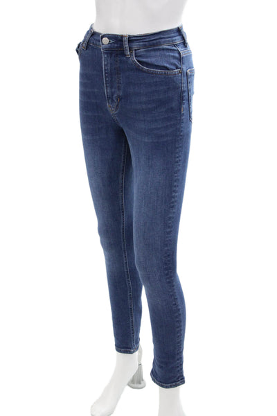 Reformation Jeans Womens Organic Cotton Mid-Rise Skinny Jeans Blue Size 25