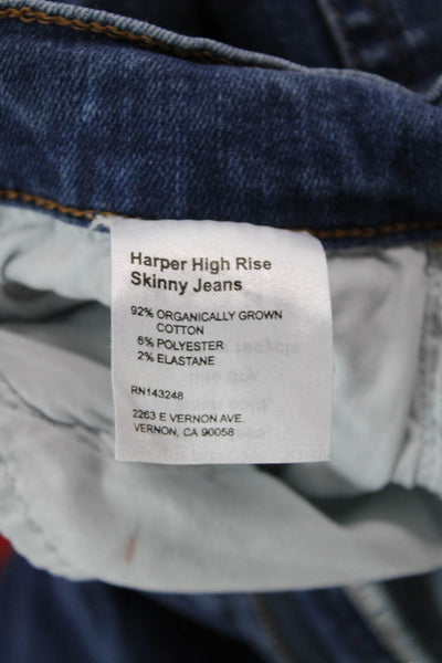 Reformation Jeans Womens Organic Cotton Mid-Rise Skinny Jeans Blue Size 25