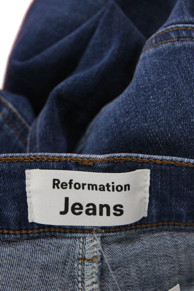 Reformation Jeans Womens Organic Cotton Mid-Rise Skinny Jeans Blue Size 25