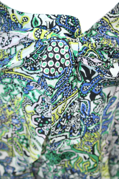 A.L.C. Womens Cotton + Silk Blend Abstract Print Wrap Skirt Multicolor Size 4