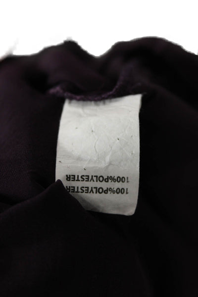 Ramy Brook Womens V-Neck Long Sleeve Pullover Blouse Top Eggplant Size S