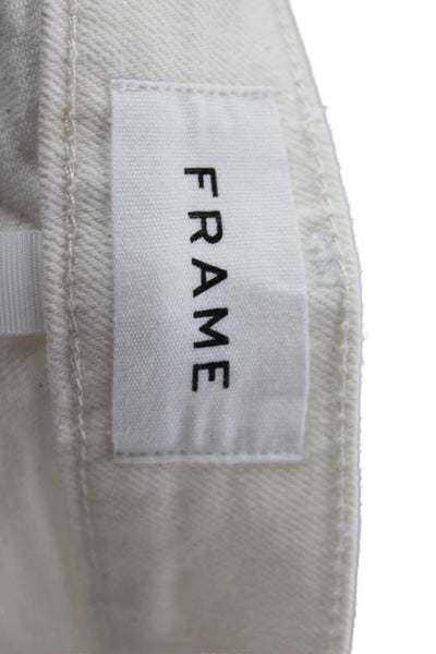 Frame Womens High Rise Le Original Slim Leg Jeans Natural White Cotton Size 28