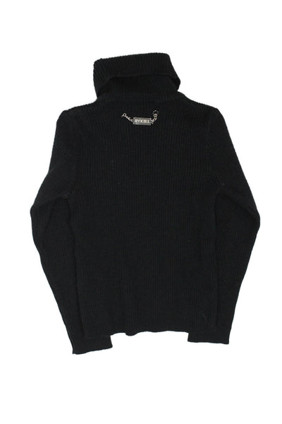 Sonia Rykiel Girls Ribbed Knit Pullover Turtleneck Sweater Black Size 6