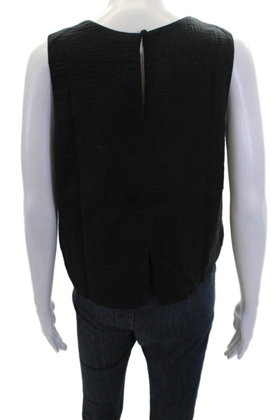 Z Supply Womens Cotton Sleeveless V-neck Lined Tank Top Black Size M
