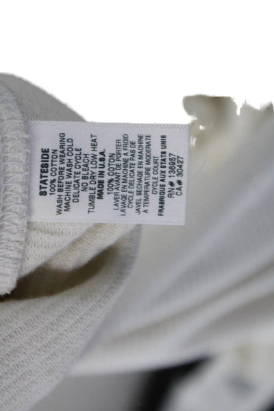 Stateside Womens Cotton Elastic Waist Lined Cuff Bottom Knit Sweatpants Cream Si