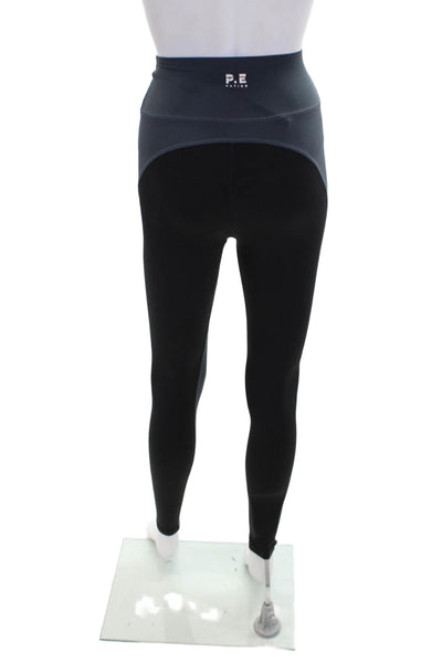 PE Nation Womens Spandex Textured Lined Ankle Leggings Blue Size XS