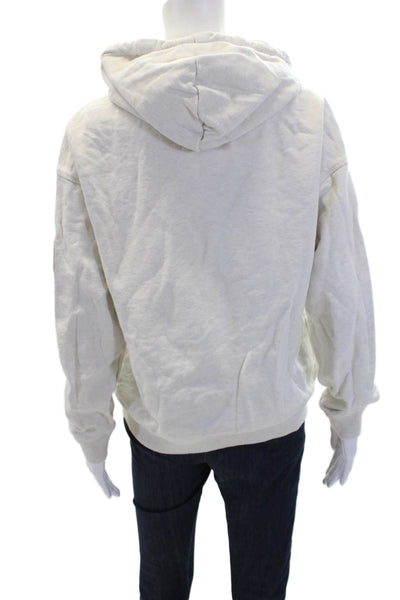 PE Nation Womens Cotton Long Sleeve Lined Pullover Knit Hoodie Cream Size XS
