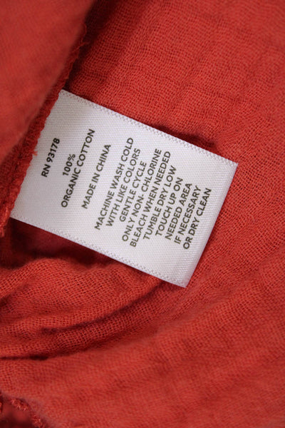 Magaschoni Women's Smocked Waist Pull-On Straight Leg Casual Pants Orange Size S