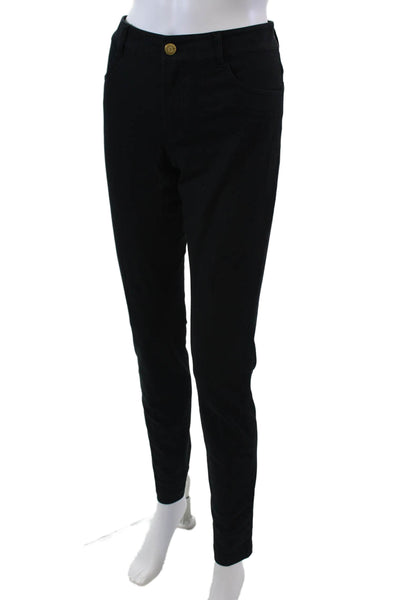 Minnie Rose Women's Button Closure Pockets Skinny Denim Pants Black Size 4