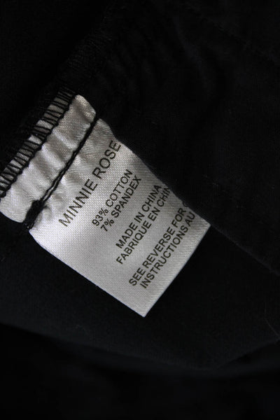 Minnie Rose Women's Button Closure Pockets Skinny Denim Pants Black Size 4