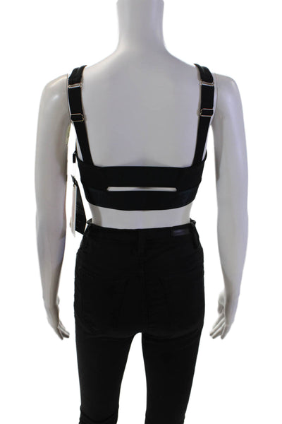 PE Nation Womens Backcheck Adjustable Straps Sports Bra Black Size XS