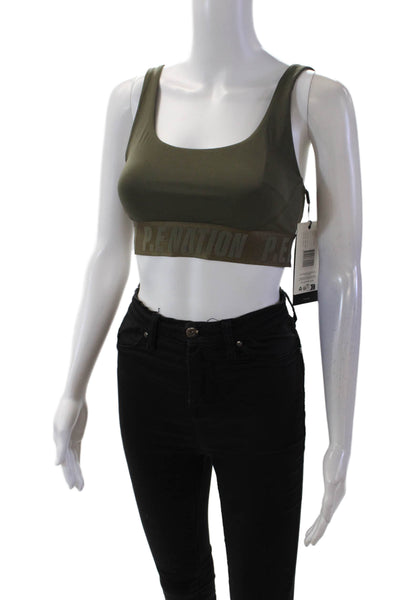 PE Nation Womens Activewear Backcheck Adjustable Straps Sports Bra Green Size S