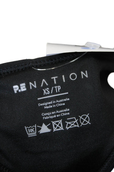 PE Nation Womens Activewear Halter Neck Padded Sports Bra Black Size XS