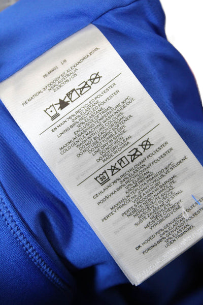 PE Nation Womens Scoop Neck Stretch Racerback Sports Bra Blue Size XS