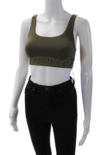 PE Nation Womens Activewear Backcheck Adjustable Straps Sports Bra Green Size XS