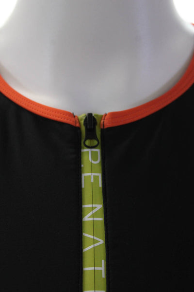 PE Nation Womens Color Block Lido 1/2 Zippered Sports Bra Black Size XS