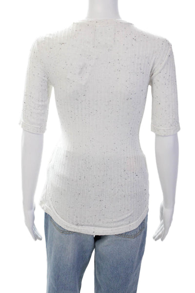 Acler Womens Short Sleeve Round Neck Stretch Twist Blouse Gray Size 2