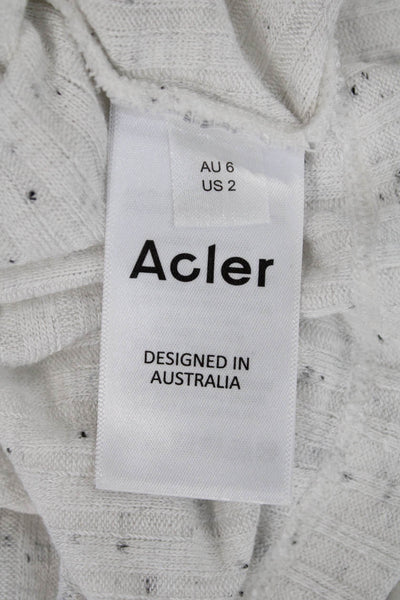 Acler Womens Short Sleeve Round Neck Stretch Twist Blouse Gray Size 2