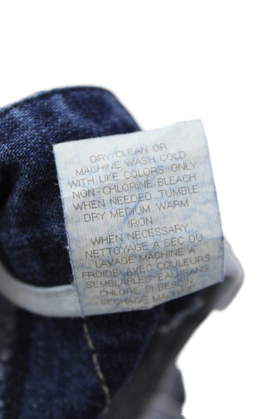 Theory Womens Cotton Dark Wash Lightweight Pleated Zipped Mini Skirt Blue Size 4