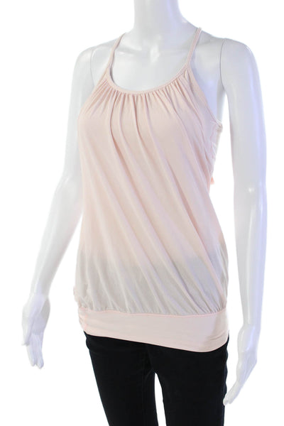 Lululemon Womens Stripe Printed Built in Sports Bra Tank Top Baby Pink Size 6