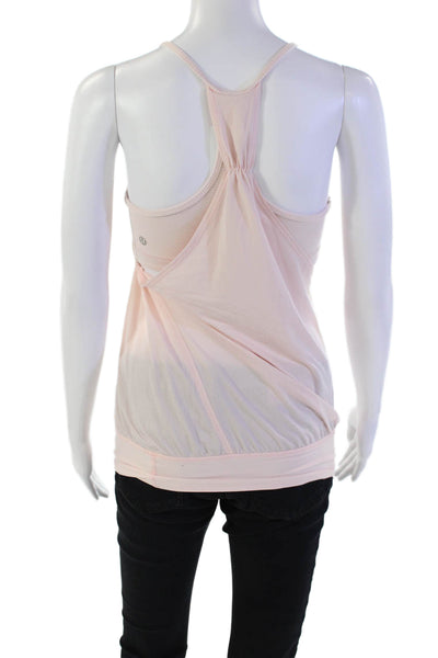 Lululemon Womens Stripe Printed Built in Sports Bra Tank Top Baby Pink Size 6