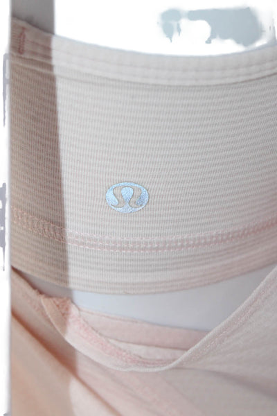 Lululemon Womens Stripe Printed Built in Sports Bra Tank Top Baby Pink Size 6