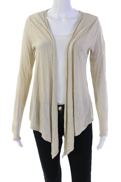 Calypso Saint Barth Womens Long Sleeve Open Front Cardigan Sweater Brown Small