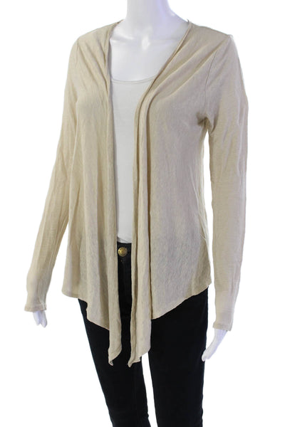 Calypso Saint Barth Womens Long Sleeve Open Front Cardigan Sweater Brown Small