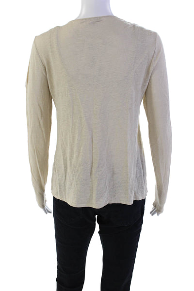 Calypso Saint Barth Womens Long Sleeve Open Front Cardigan Sweater Brown Small
