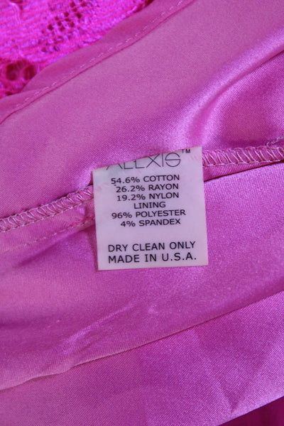 Alexis Womens Cotton Blend Floral Battenburg Lace Blouse Top Pink Size XS