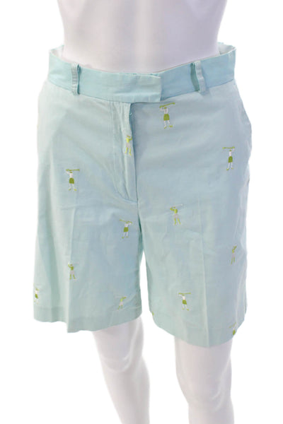 Lily Pulitzer Womens Cotton Novelty Print Three Pocket Shorts Blue Size 2