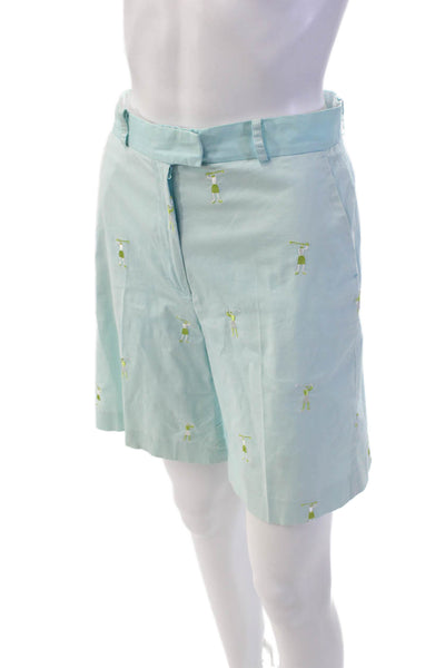 Lily Pulitzer Womens Cotton Novelty Print Three Pocket Shorts Blue Size 2