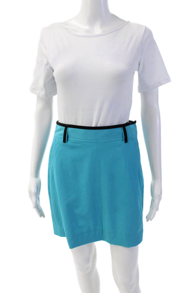 Ralph Lauren Golf Womens Four Pocket Side Zip Mini Pencil Skirt Blue Size 2