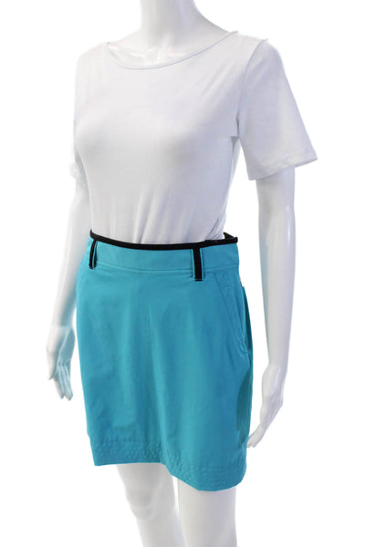 Ralph Lauren Golf Womens Four Pocket Side Zip Mini Pencil Skirt Blue Size 2