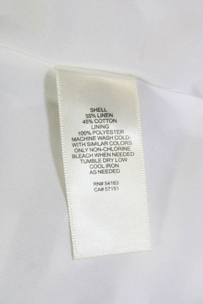 Eliza J Womens Linen Sleeveless V-neck Striped Causal Dress White Size 08