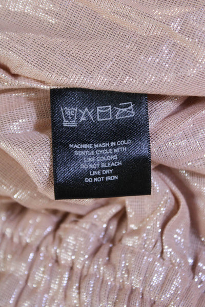 Kondi Womens Cotton High Rise Pleated Lurex Skorts Salmon Size L