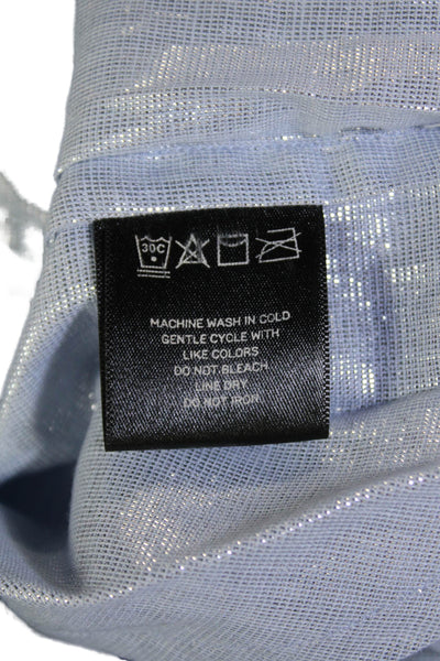 Kondi Womens Cotton High Rise Pleated Lurex Skorts Powder Blue Size L