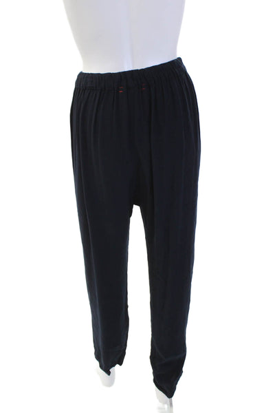 Xirena Womens High Rise Glittery Striped Slim Straight Leg Pants Navy Size M