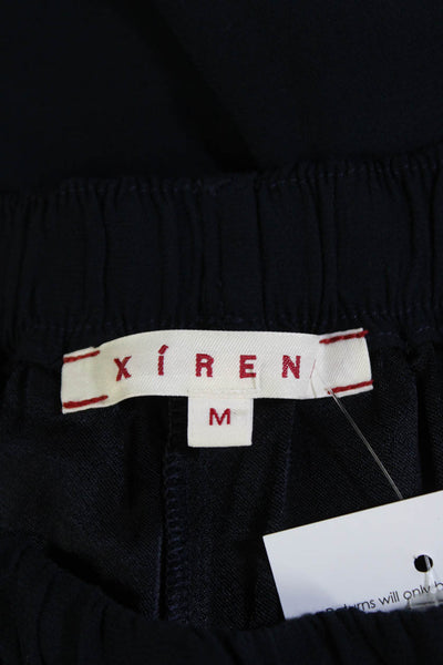 Xirena Womens High Rise Glittery Striped Slim Straight Leg Pants Navy Size M