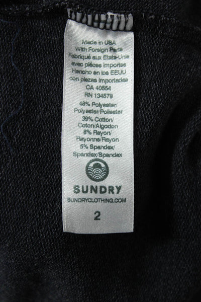 Sundry Womens Star Print Long Sleeve Front Pocket Pullover Hoodie Navy Size 2