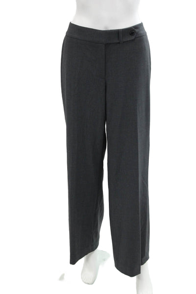 Calvin Klein Womens Four Pocket Mid-Rise Wide Leg Pants Trousers Gray Size 12